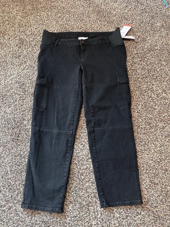 Isabel Maternity by Ingrid & Isabel Denim - Isabel Maternity Women's Black Cargo Maternity Jeans Size 12 | NWT